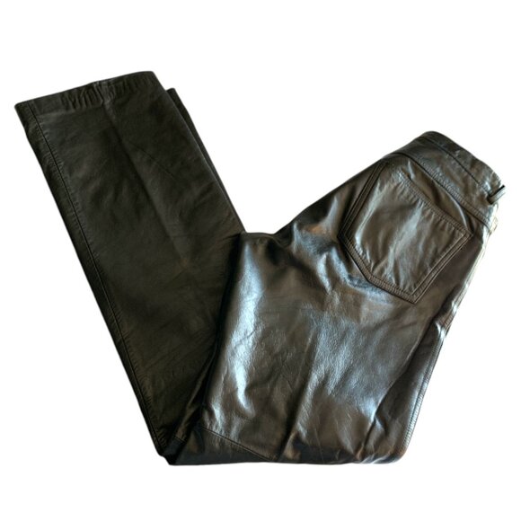 DANIER Black Leather Pants - Picture 2 of 6